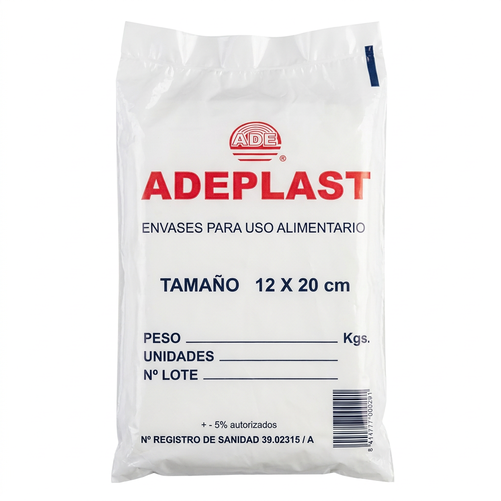 bolsa transparente 12x20, polietileno de baja densidad (PEBD), paquete de 500 g — Plastiahorro