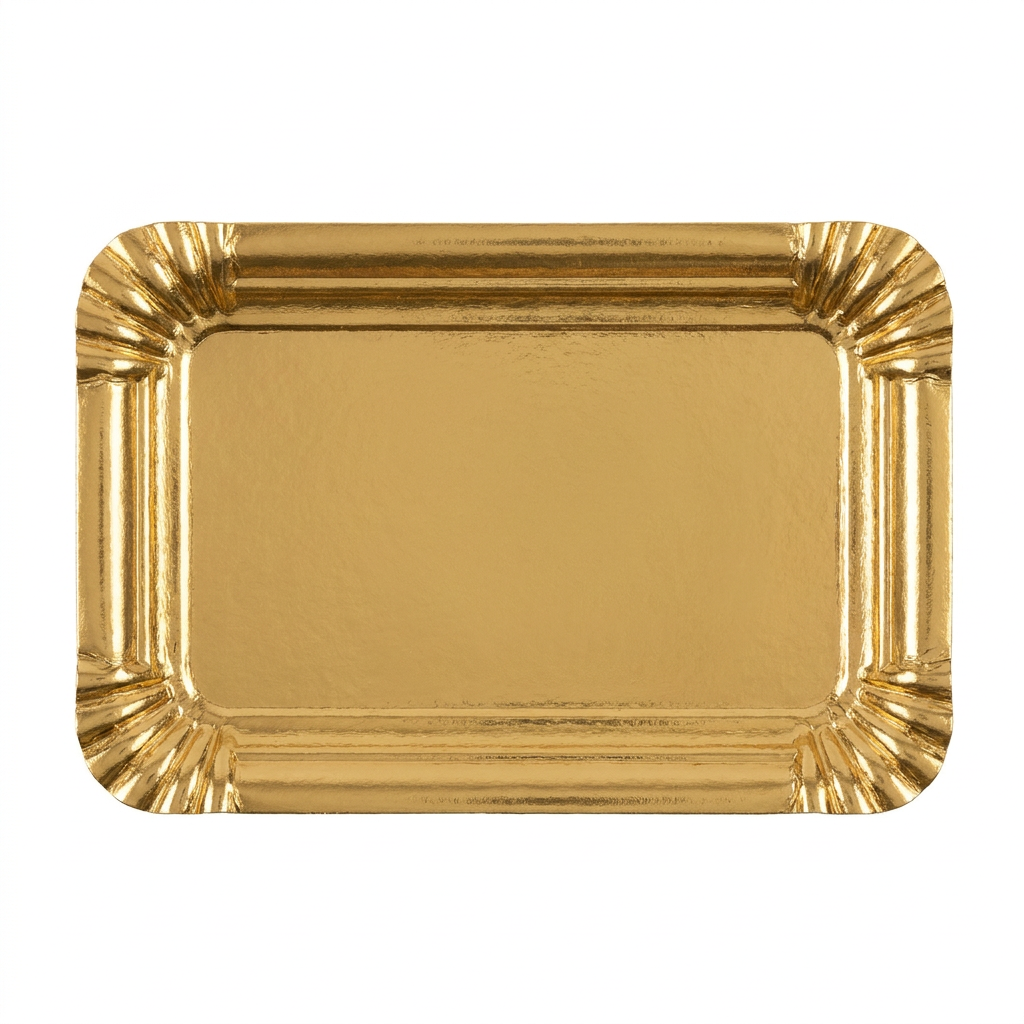 Bandeja cartón oro 12x19