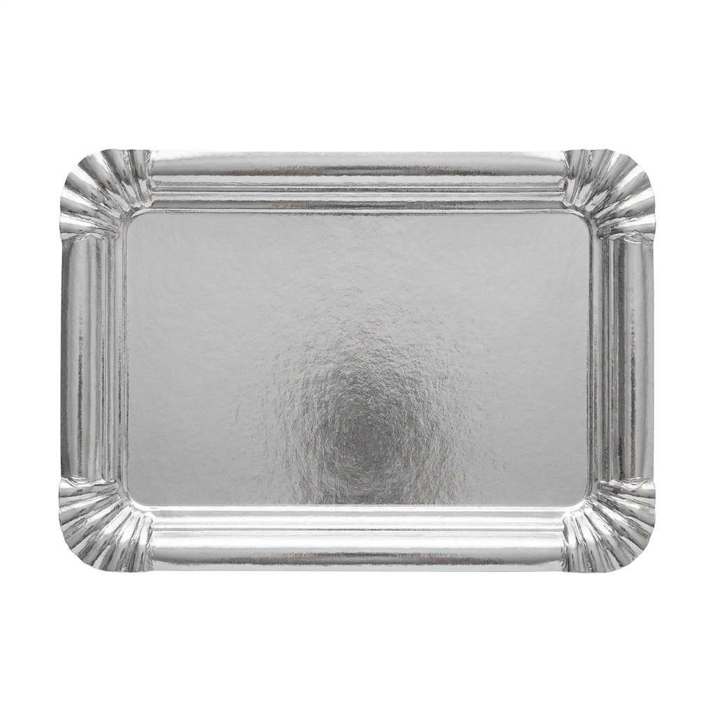 Bandeja cartón oro/plata 31x38
