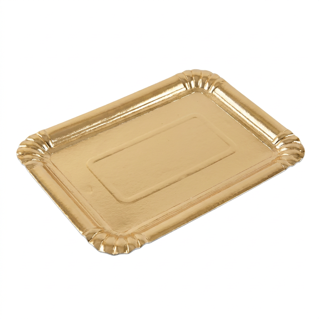 Bandeja cartón plata/oro 22x28