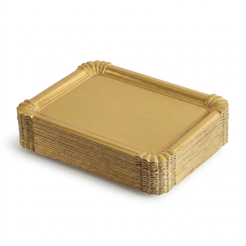 Bandeja cartón oro/plata 18x24