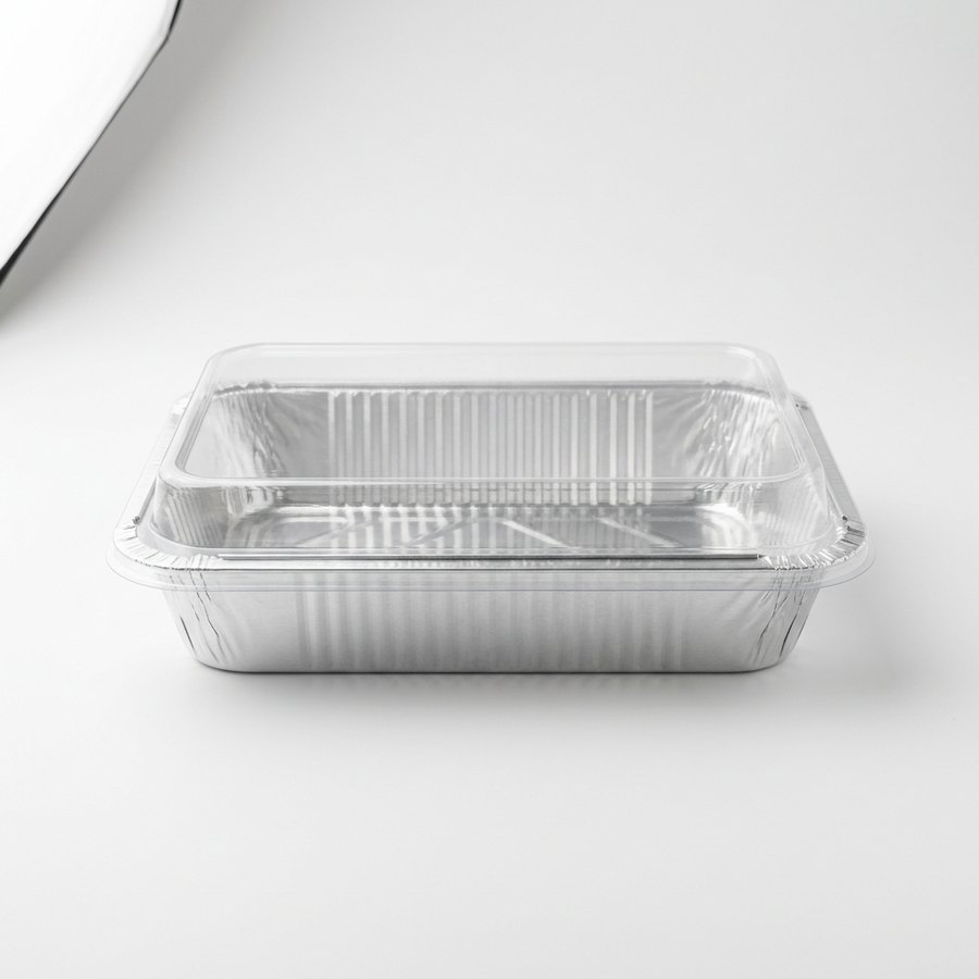 Bandeja aluminio 5590 con tapa transparente paquete de 100 unidades