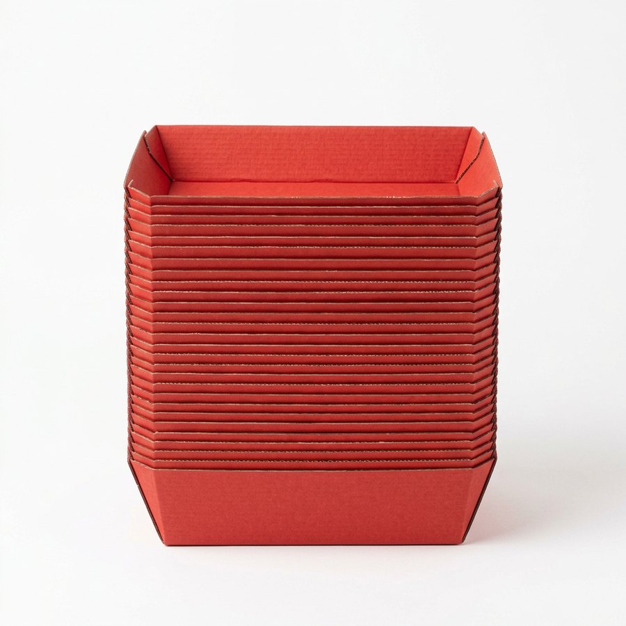Bandeja rectangular roja 33x22 (paquete de 25 unidades)