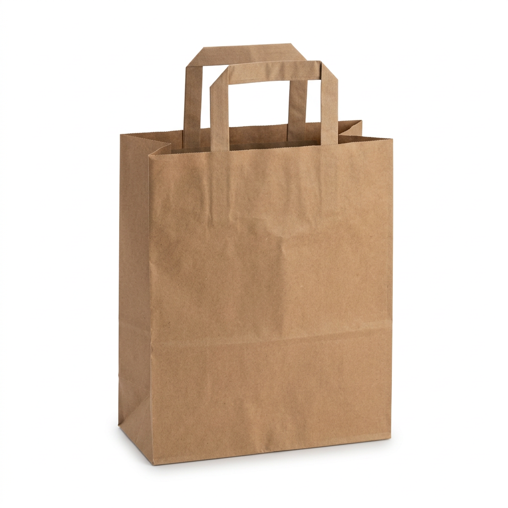 Bolsa papel pequeña con asas para compras, papel, paquete de 25 unidades — Plastiahorro