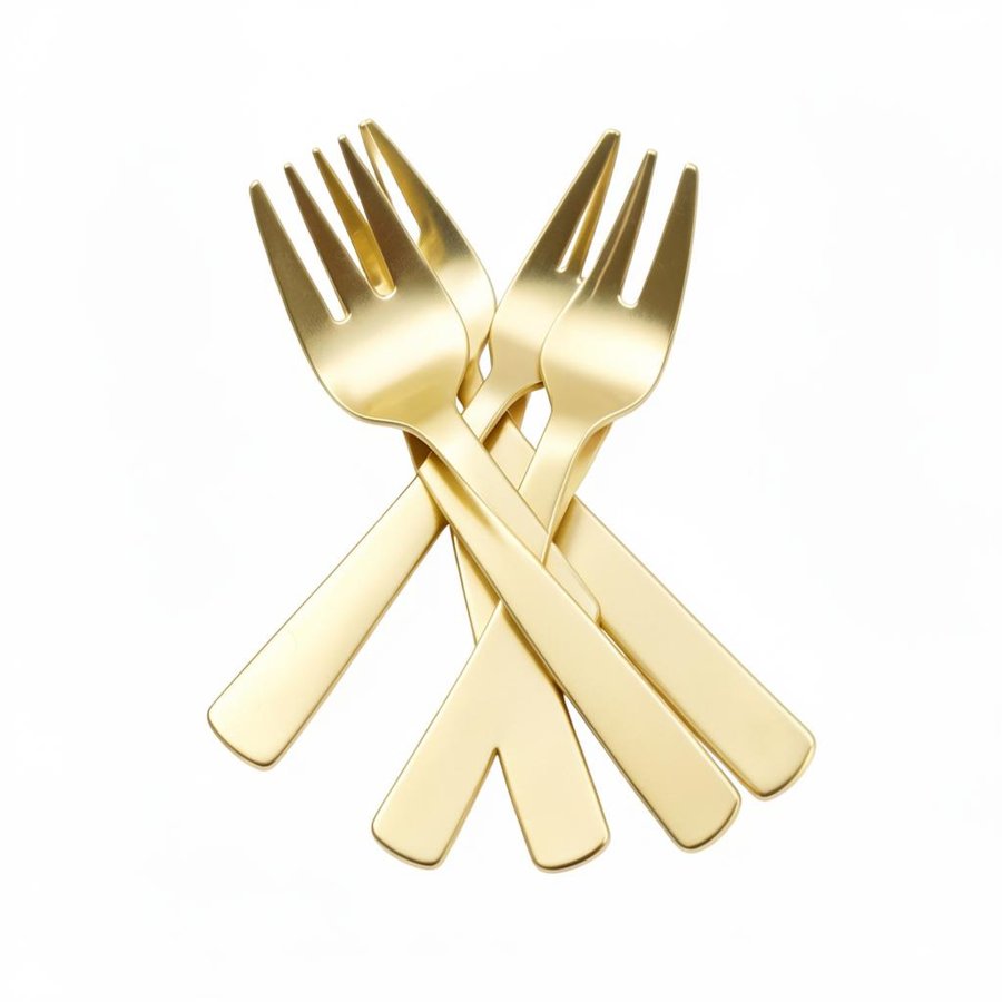 Tenedor metalizado oro paquete de 25 unidades