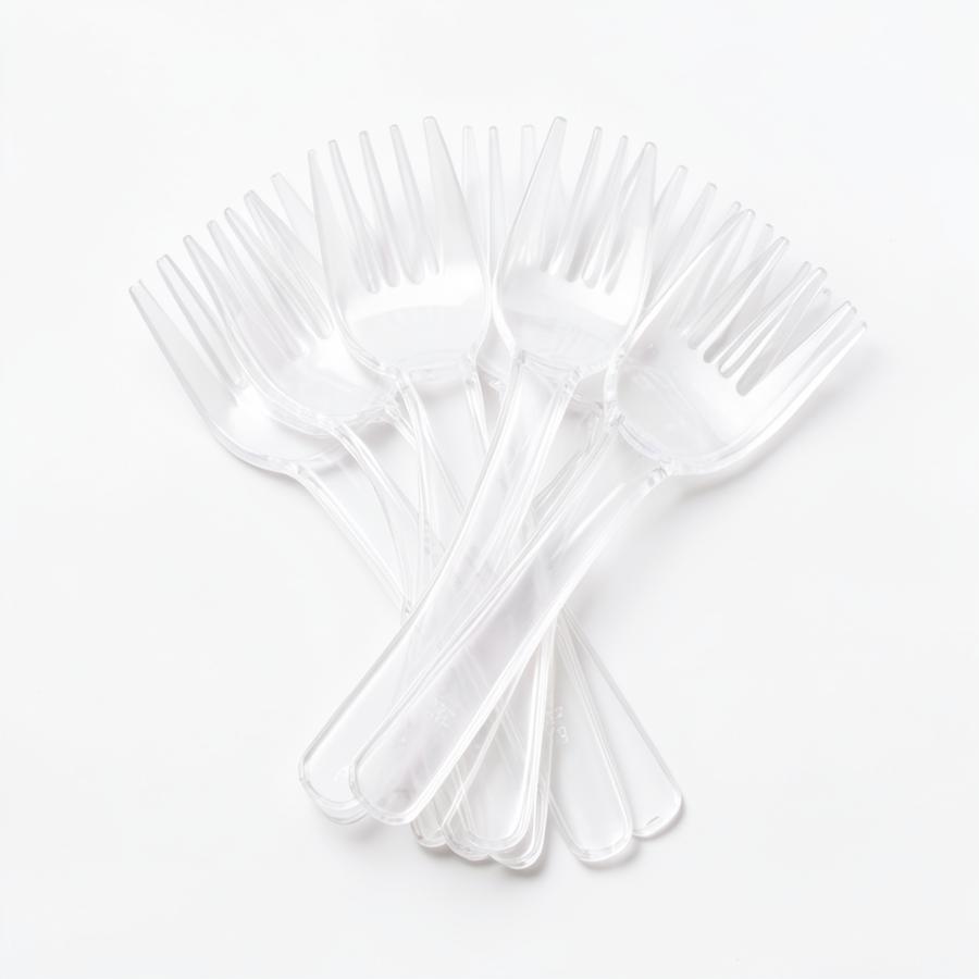 Tenedor transparente paquete de 100 unidades