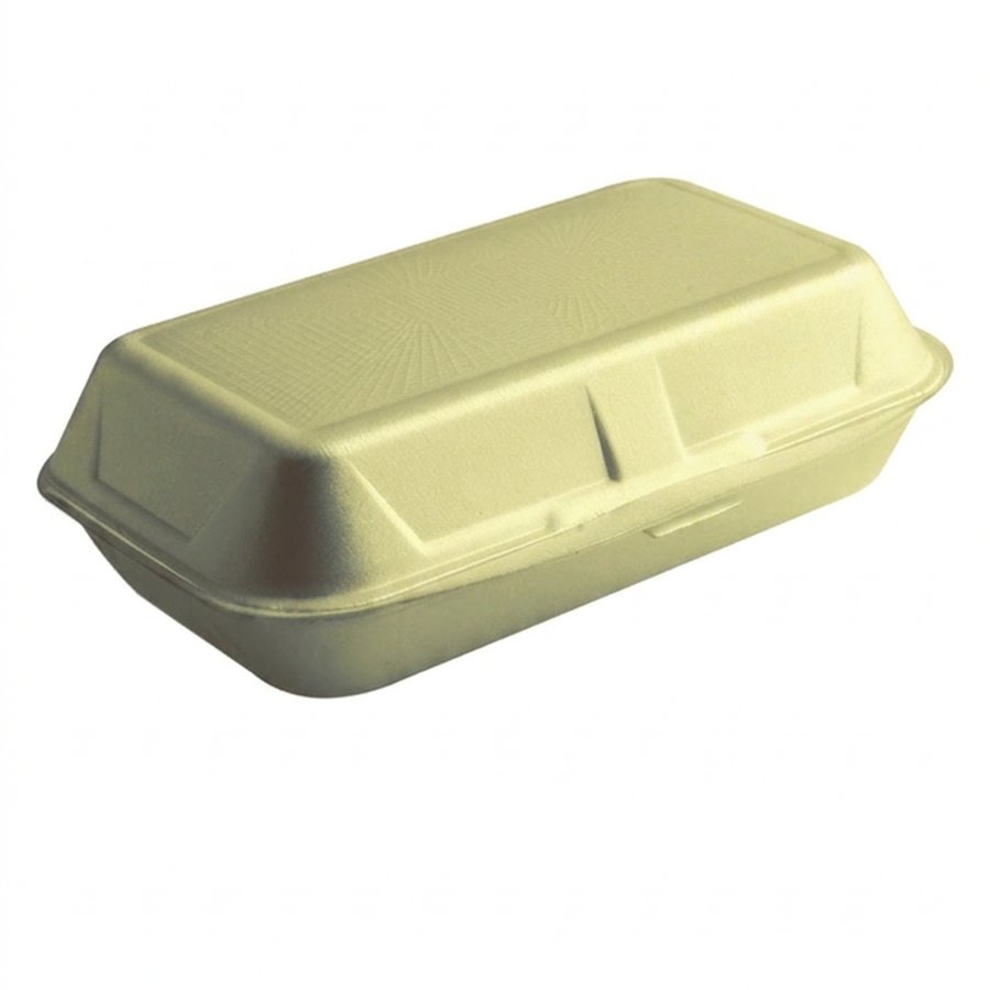 Envase hot dog caja de 125 unidades foam 200x83x64mm