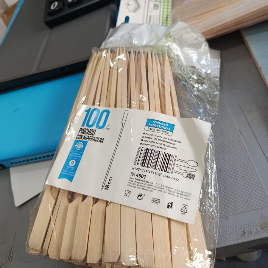 pinchos brochetas con agarradera 18 cm — otra vista