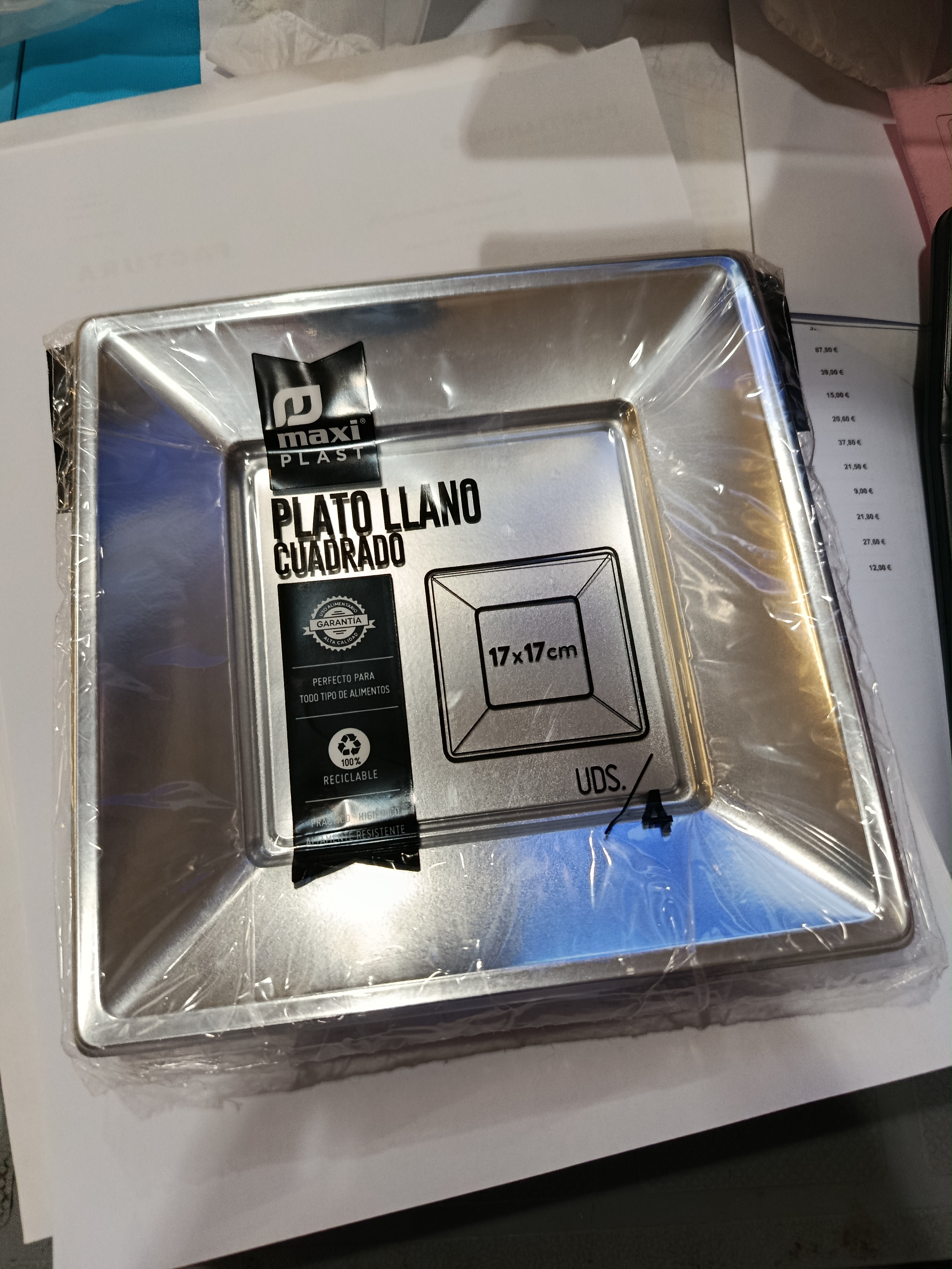 plato cuadrado 17 cm (llano, hondo) — otra vista