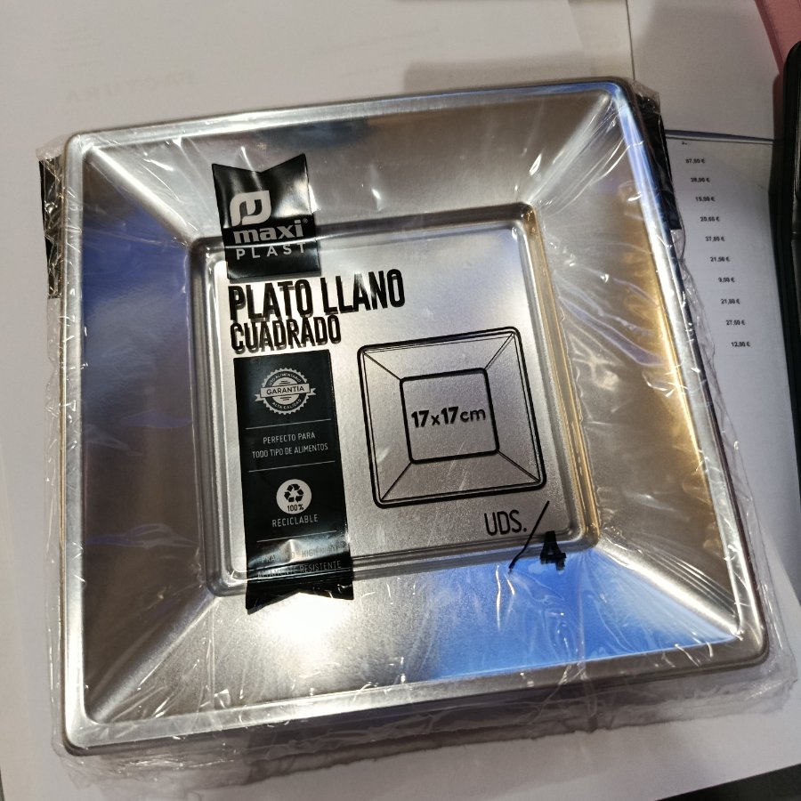 plato cuadrado 17 cm (llano, hondo) — otra vista