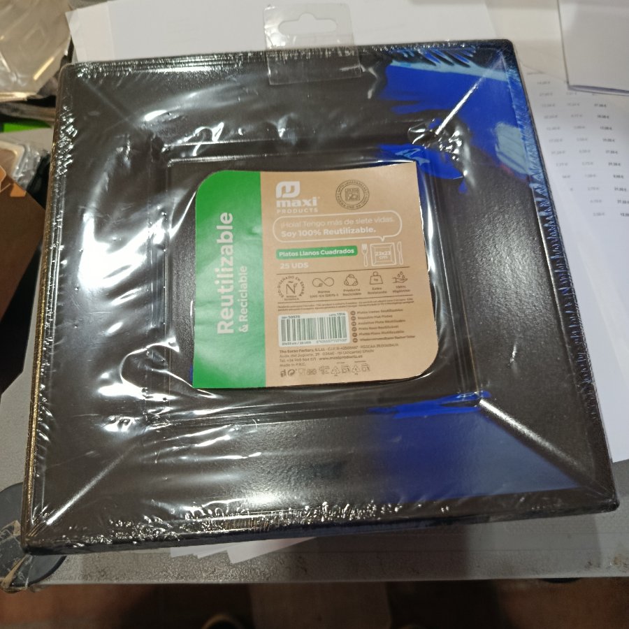 plato cuadrado 23 cm (llano, hondo) — otra vista