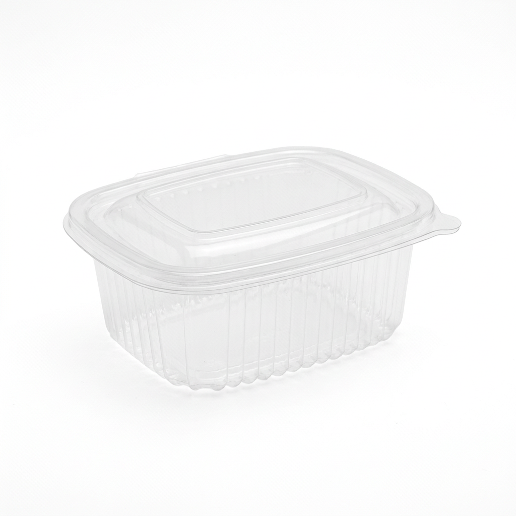 tarrina bisagra PP 500 cc, paquete de 50 unidades — Plastiahorro